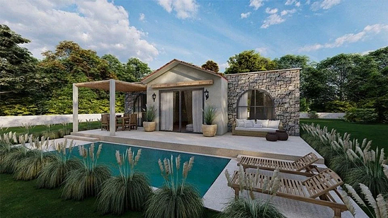 Yalıçiftlik'te Şömineli, Havuzlu, Yerden Isıtmalı 4+1 Müstakil Villa